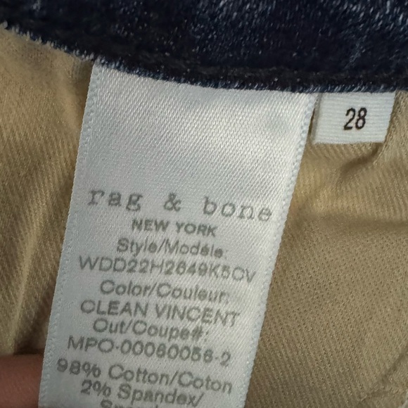 Rag & Bone Cropped Raw Hem Jeans Size 28 - Picture 4 of 4
